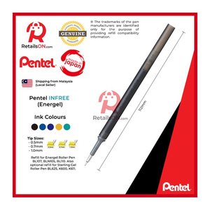 Pentel XLR7TL Gelschreiberminen schwarz 0,35 mm 10 St.
