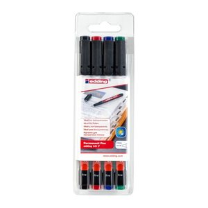 edding 141 Folienstifte-Set farbsortiert permanent, 4 St.