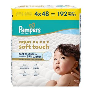 Pampers® Feuchttücher Baby Wipes 1-lagig weiß, 192 St.