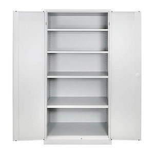 ADB Stahlschrank 40750 lichtgrau 4 Fachböden 92,0 x 50,0 x 195,0 cm, aufgebaut, 1 St.