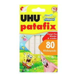 UHU patafix SpongeBob Schwammkopf doppelseitige Klebepads, 1,0 x 1,0 cm, 80 St.