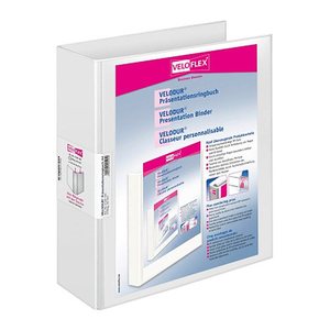 VELOFLEX VELODUR® Präsentationsringbücher 4-Ringe weiß 7,0 cm DIN A4, 10 St.