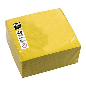 PROnappe Servietten gelb 2-lagig 38,0 x 38,0 cm, 40 St.