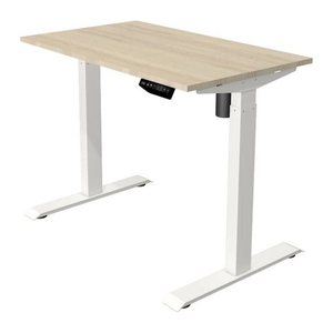 Kerkmann Move 1 elektrisch höhenverstellbarer Schreibtisch ahorn rechteckig, T-Fuß-Gestell weiß 100,0 x 60,0 cm