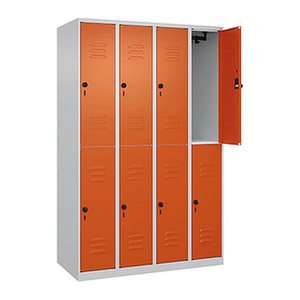 CP Spind Classic Plus reinorange, lichtgrau 080300-40 S10000, 8 Schließfächer 120,0 x 50,0 x 185,0 cm