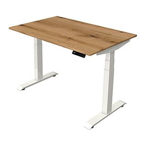 Kerkmann Move 4 elektrisch höhenverstellbarer Schreibtisch eiche rechteckig, T-Fuß-Gestell weiß 120,0 x 80,0 cm