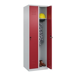 CP Spind Classic Plus lichtgrau, rubinrot 080000-20 S10002, 2 Schließfächer 60,0 x 50,0 x 185,0 cm