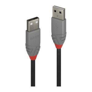 LINDY USB 2.0 Kabel Typ A/A Anthra Line M/M 0.2m