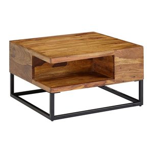 WOHNLING Couchtisch quadratisch Massivholz sheesham 60,0 x 60,0 x 35,0 cm, 1 St.
