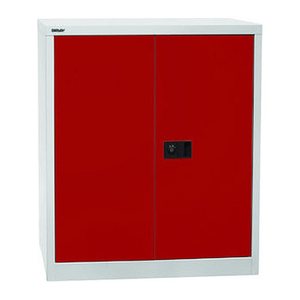 BISLEY Stahlschrank Universal E402A01G506 lichtgrau, kardinalrot 1 Fachboden 91,4 x 40,0 x 100,0 cm, aufgebaut, 1 St.