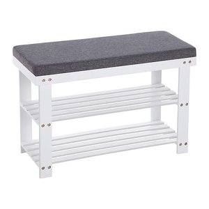 SONGMICS Schuhbank LBS604W01 weiß, grau Holz 71,0 cm