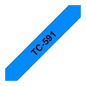 brother Schriftband TC-591 TC591, 9 mm, schwarz auf blau, 1 St.