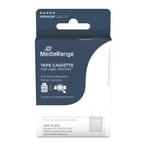 MediaRange Schriftbandka. Brother TZ-135/TZe-135 12mm 8m wei