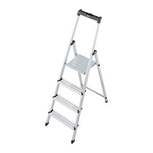 KRAUSE Stehleiter einseitig MONTO Solidy silber 4 Stufen, H: 160,0 cm