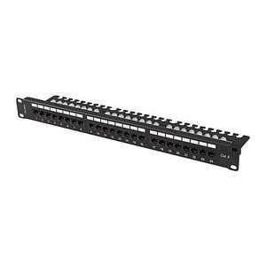 LANBERG 19" Patchpanel 1U 24-Port CAT.6 UTP + Kabelorg. sw