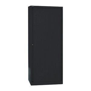 BISLEY Rollladenschrank schwarz 4 Fachböden 80,0 x 43,0 x 198,0 cm