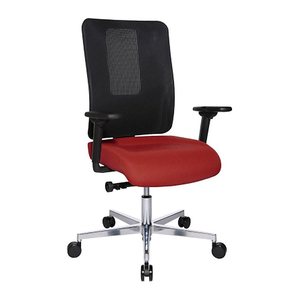 Topstar Bürostuhl Sitness Open X (N) Deluxe Alu mit Schiebesitz, OX39WTW2 T210 Stoff rot, Gestell alu
