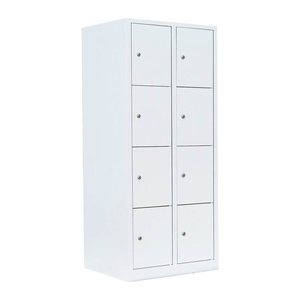 LÜLLMANN Schließfachschrank signalweiß 523427, 8 Schließfächer 80,0 x 50,0 x 180,0 cm