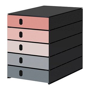 styro Schubladenbox styroval pro Emotions Advent  rosa, grau 14-8000.AD, DIN A4 mit 5 Schubladen, 1 St.