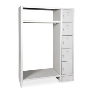 Schließfachgarderobe (5-Fächer) – Korpus in Lichtgrau (1170 x 500 x 1800 mm, Türen Lichtgrau)