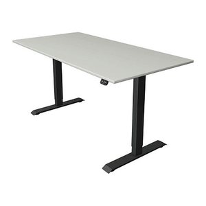 Kerkmann Move 1 elektrisch höhenverstellbarer Schreibtisch lichtgrau rechteckig, T-Fuß-Gestell grau 160,0 x 80,0 cm