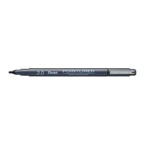 Pentel Pointliner Calligraphy S20P-C20A Fineliner schwarz 2,0 mm, 1 St.