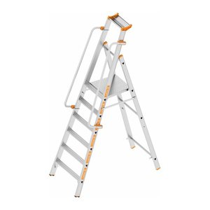 Layher Stehleiter einseitig TOPIC 1074 silber 6 Stufen, H: 265,0 cm