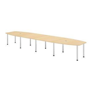 HAMMERBACHER Konferenztisch KT52C ahorn Tonnenform, Rundrohr chrom, 520,0 x 85,0/130,0 x 72,0 - 74,0 cm