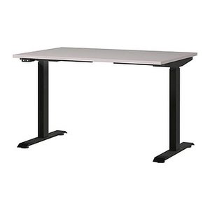 GERMANIA JET höhenverstellbarer Schreibtisch kaschmir rechteckig, T-Fuß-Gestell schwarz 120,0 x 80,0 cm