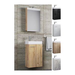 VCM my bath Badmöbel-Set 3-teilig Slito 914136 weiß 41,0 x 22,0 x 130,0 cm