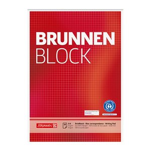 BRUNNEN Briefblock DIN A4 kariert Lineatur 22, 1 St.
