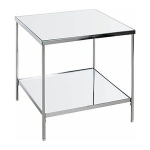HAKU Möbel Beistelltisch rechteckig Glas silber 45,0 x 45,0 x 46,0 cm, 1 St.