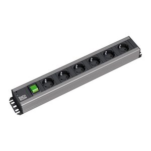 BACHMANN 6-fach Steckdosenleiste mit Schalter 2,0 m schwarz