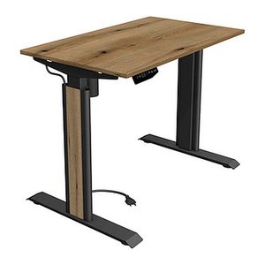 Kerkmann Move 1 advance elektrisch höhenverstellbarer Schreibtisch eiche rechteckig, T-Fuß-Gestell grau 100,0 x 60,0 cm