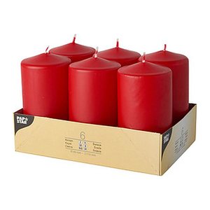 STARPAK Stumpenkerze rot, 6 St.
