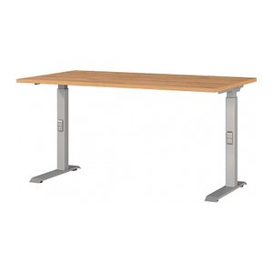 GERMANIA DOWNEY höhenverstellbarer Schreibtisch grandson-eiche rechteckig, C-Fuß-Gestell silber 140,0 x 80,0 cm