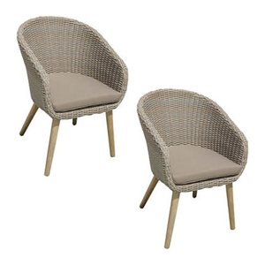 Garden Pleasure Gartenstühle mit Armlehnen Visalia beige, 4 St.