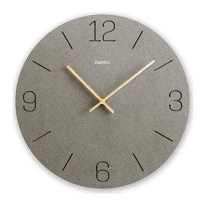 hama Wanduhr Kreta grau Mitteldichte Holzfaserplatte (MDF), Ø 30,0 cm