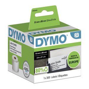 DYMO Etikettenrolle für Etikettendrucker S0929100 weiß, 51,0 x 89,0 mm, 1 x 300 Etiketten