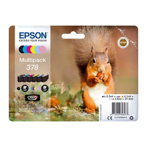 EPSON 378/T37884 (Eichhörnchen) schwarz, cyan, magenta, gelb, light cyan, light magenta Druckerpatronen, 6er-Set