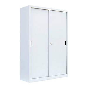 LÜLLMANN Schiebetürenschrank, 550167 signalweiß 4 Fachböden 120,0 x 45,0 x 195,0 cm