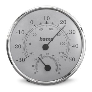 hama Saipan Thermo-Hygrometer silber, 1 St.