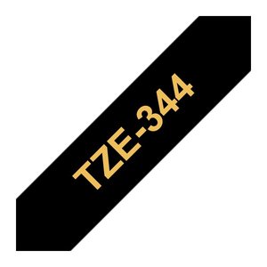 brother Schriftband TZe-344 TZE344, 18 mm, gold auf schwarz, 1 St.