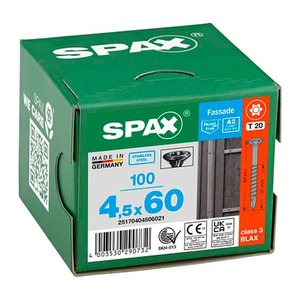 SPAX® Fassadenschrauben T20 Linsensenkkopf BLAX A2 25170404506021 4,5 mm x 60 mm, 100 St.