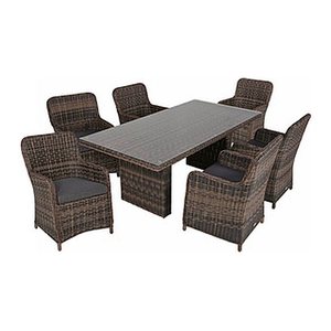 Garden Pleasure Sitzgruppe BORDEAUX, braun Kunststoff, Metall, 7-teilig