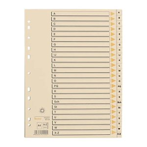 bene Ordnerregister DIN A4 Vollformat A-Z chamois 24-teilig, 1 Satz