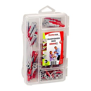 fischer DuoPower-Box mini 2K 553109 Universaldübel-Sortiment, 85-teilig