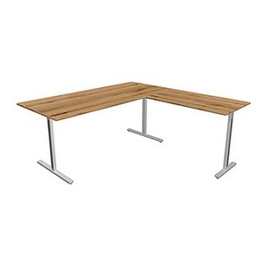 Kerkmann Form 1 Schreibtisch eiche rechteckig, T-Fuß-Gestell silber 180,0 x 80,0 cm