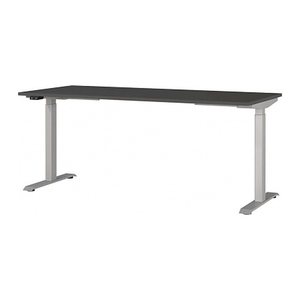 GERMANIA JET höhenverstellbarer Schreibtisch grafit rechteckig, T-Fuß-Gestell silber 180,0 x 80,0 cm