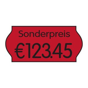 CreenLine Preisetiketten leuchtrot permanent 22,0 x 12,0 mm, 36 Rollen